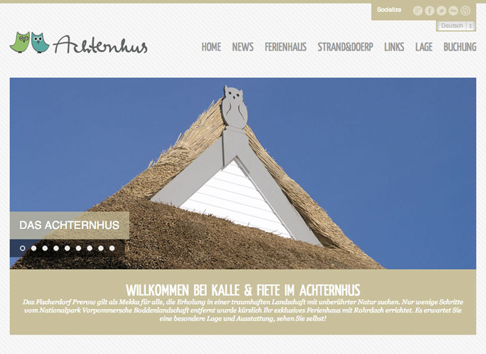 Logo, Webdesign, Flyer: Deutsch, Englisch und Schwedisch – Achternhus